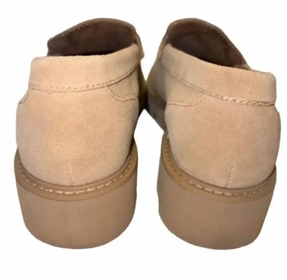 White Mountain Gunner Penny Loafer Suede Beachwood Size 8.5 Womens